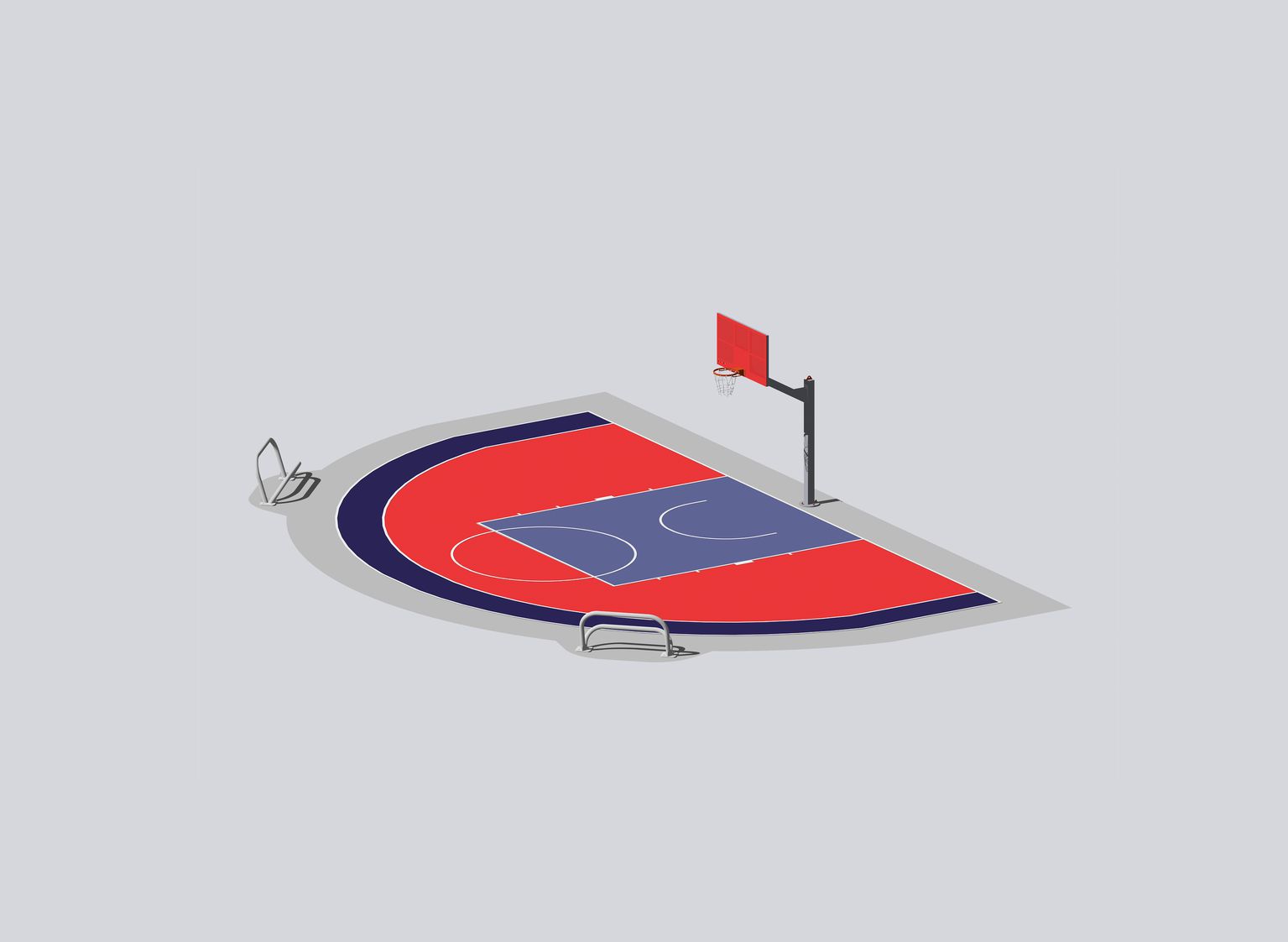 Basketball Half Court - D Court
