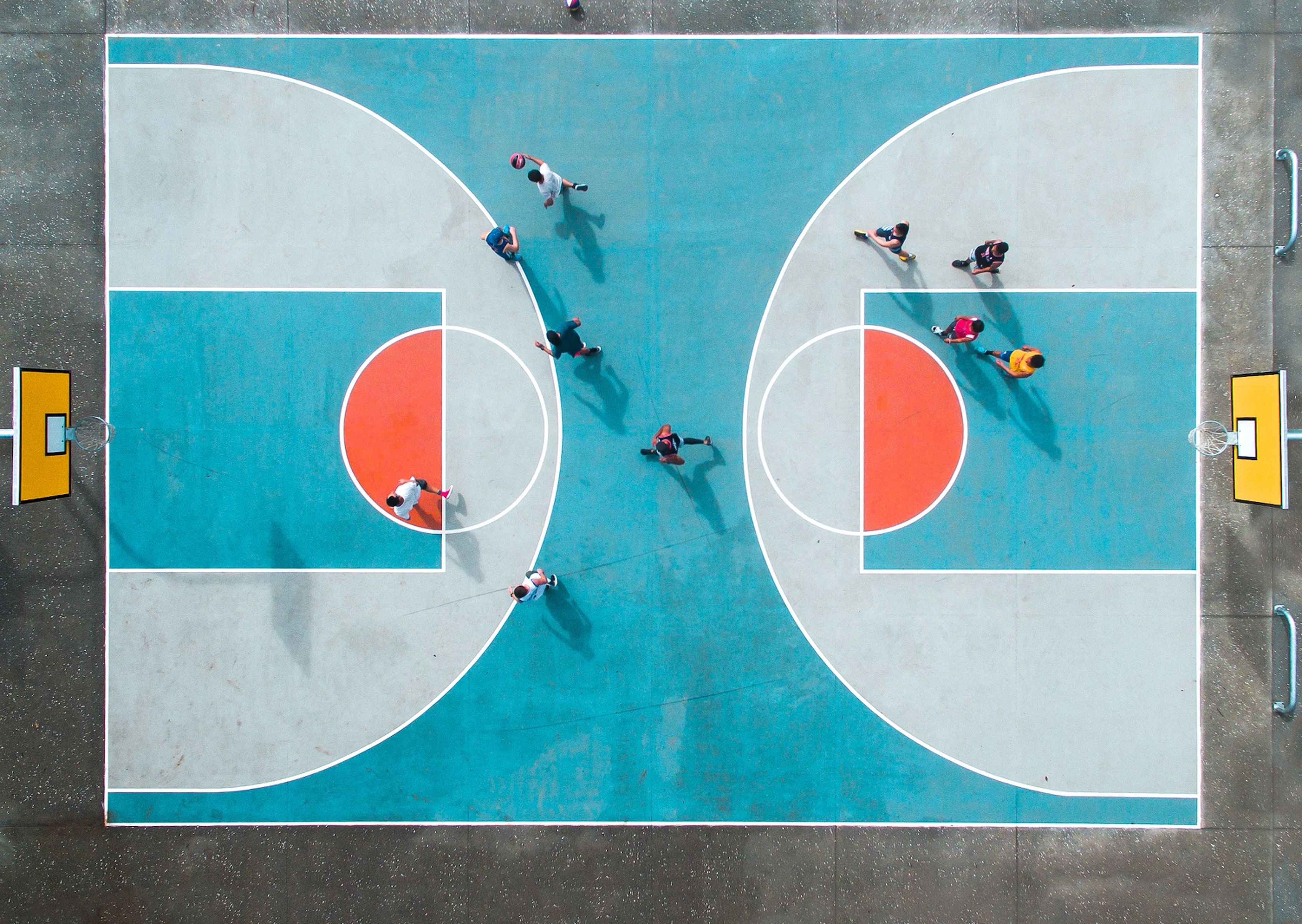 Colourful outdoor Half Basketball Court