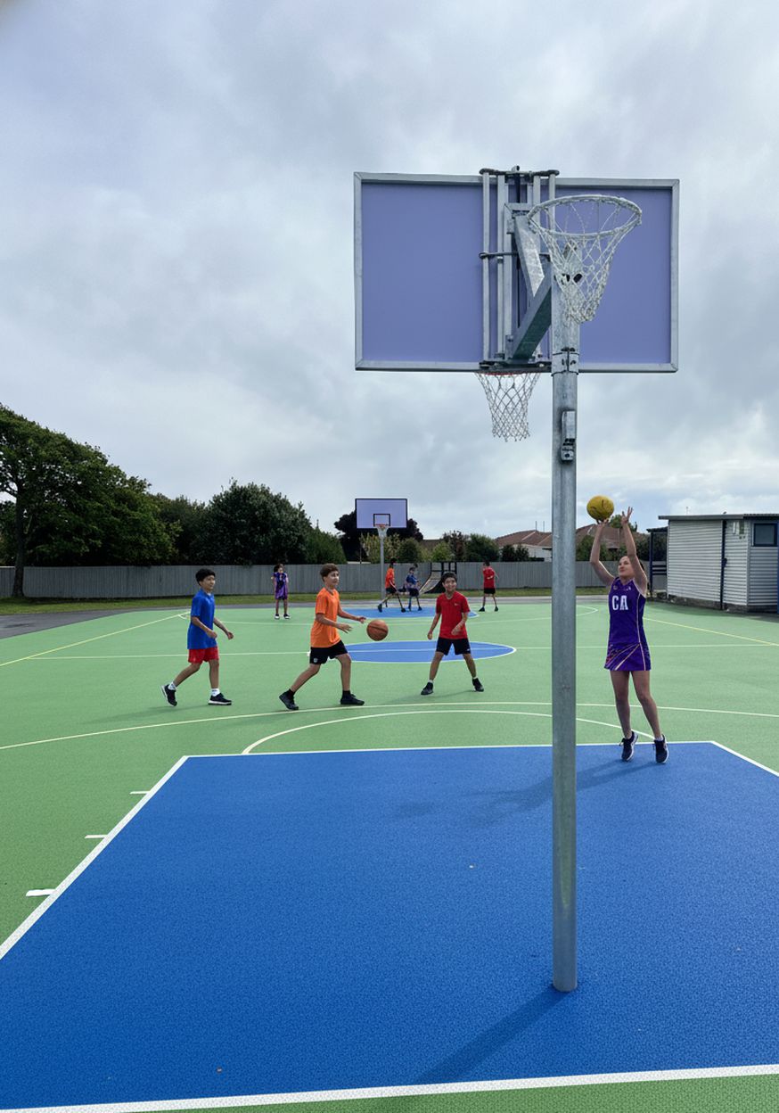 Height Adjustable Rotating Basketball + Netball Tower Height Adjustable Rotating Basketball + Netball Tower
