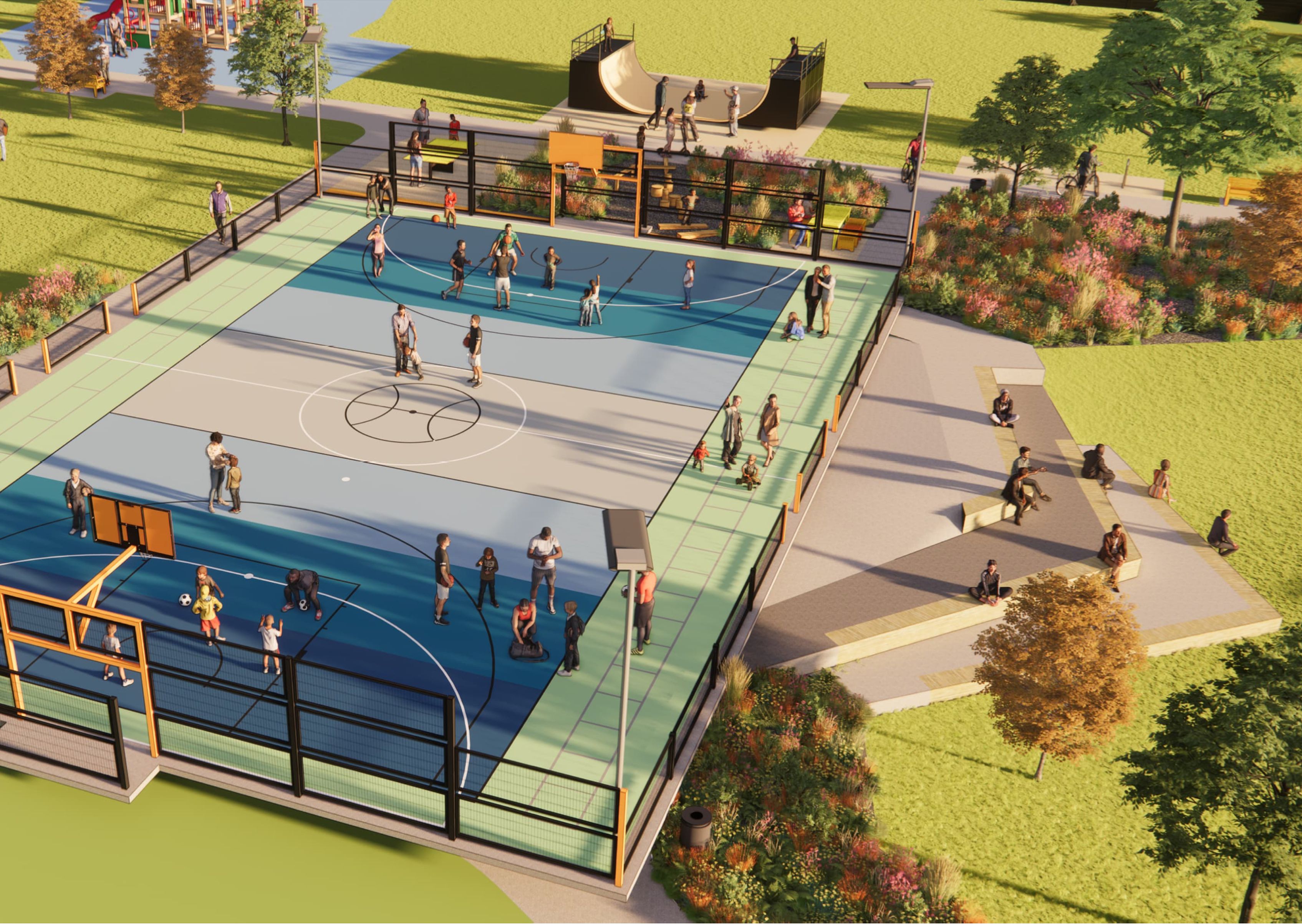 Multi Basketball Football Court
